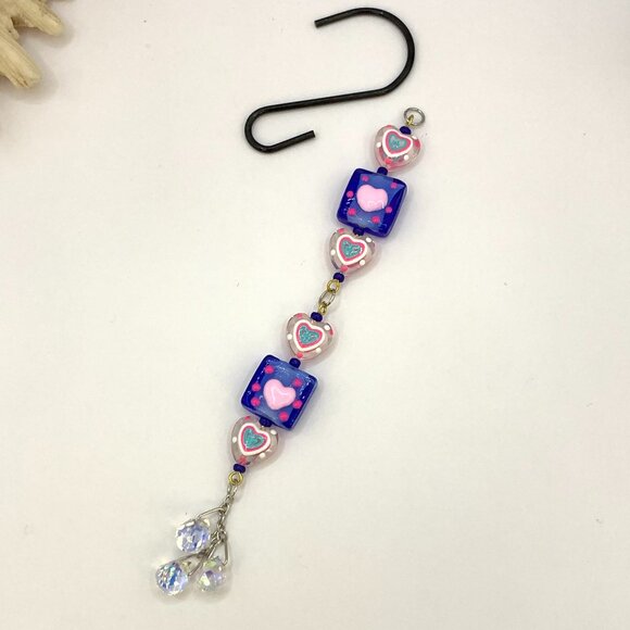 Car Rearview Mirror Suncatcher Prism Charm Ornament Gift Handmade Hearts CC101 - Picture 4 of 4